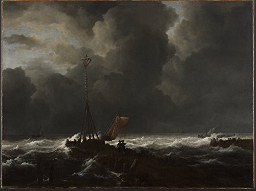 Jacob van Ruisdael - Rough Sea at a Jetty - Small - Matte Print