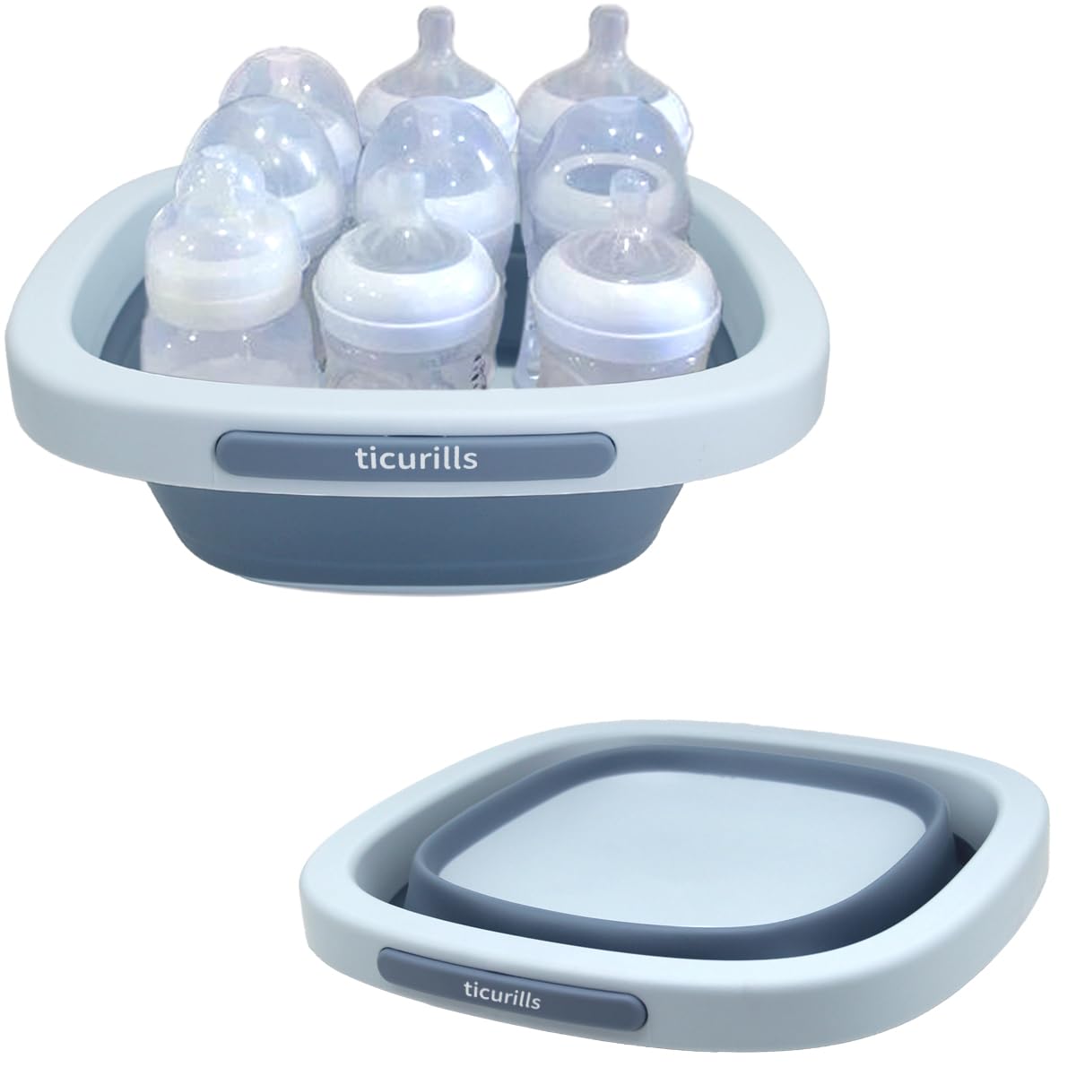 Collapsible Baby Bottles Wash Basin, Ideal Gifts for Baby & Moms, Multi-Purpose Wash Basin for Babies Bottles and Breast Pump, Babies Essentials for Newborns Infant Travel, Trips, Camping