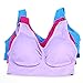BADI NA Women's Comfort Revolution Wirefree Bra Blue & Purple & Rose(3 Pack) XXL