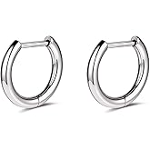 AOEDEJ G23 Titanium Black/Steel Gray/Gold Hoop Earrings 18G Small Huggie Hoop Earrings 8mm/10mm/12mm Cartilage for Sensitive Ears for Multiple Piercing Cartilage Hoop Earring Stack Jewelry