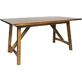 Flash Furniture 60" Solid Wood Trestle Dining Table, Light Cappuccino | Commercial Grade, Water Resistant Finish, Heavy Duty Construction