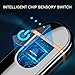 Lighter,Electric USB Windproof Rechargeable Slim Coil Lighter with Smart Fingerprint Sensor Double Side Ignition and Battery Indicator(Black)thumb 4