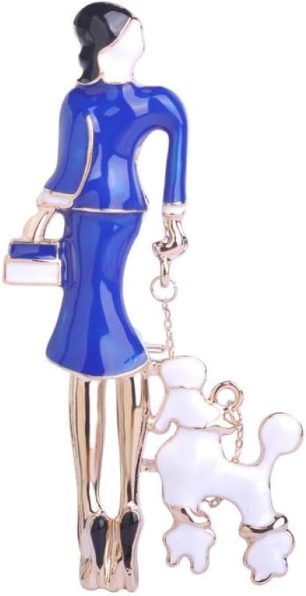 YRFZ Girls' Brooches & Pins Fashion Sexy Dress Girls Brooches Blue Enamel Bag Ladies Corsage Pins Suit Scarf Buckles Gold Metal Pin Up Women Jewelry