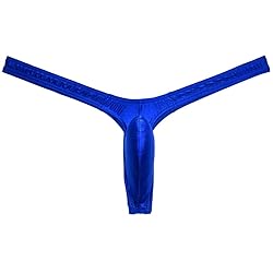 JAXFSTK Sexy Men's Shiny Ice Silk Bikini Thong