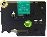 White on Green Label Tape Compatible for Brother TZ TZe 135 TZ-735 TZe-735 12mm P-Touch 8m 0.47