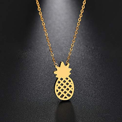 Zealmer Women 18K Gold Plated Hollow Pineapple Pendant Necklace
