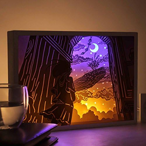 Vibes Genius 917W Papercut Light Boxes Song of the Sea, 3D Novelty Decor Night Light for 6+ Year Old Kid Girl Children Gift, White