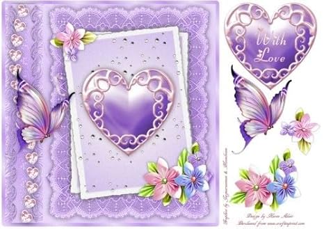 Flores De Origami Corazón Y Mariposa Tarjeta Con Paso Por