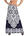 LL WB1207 Womens Printed Fold Over Maxi Skirt XL NAVY