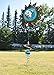 Metal Wind Spinner - MoonBlue - Mesmerizing 3D Hanging Spinner with Helix Spiral Tail and Glass Ball - All Swivels and Hooks are Included - Kinetic Whirligig Garden Sculpture for Patio Deck or Yard