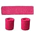 Song Qing Women 80s Dance Plain Ribbed Running Headband Wristbands Knit Crochet Long Leg Warmers Set
