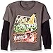 Angry Birds Boys' Little Boys' the Good, the Bad, the Long Sleeve Two-Fer T-Shirt, Charcoal/Black, Medium/5/6