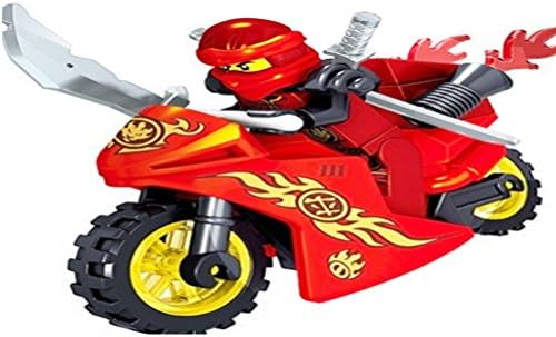 Ninja Sets Minifigure Kai. Fire Dragon Motorcycle. Mech Ninjas Action Figure Collection Toys. Master Meck Bike Series Prime Weapons, Blades, Swords, and Shield