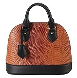 Rimen & Co. PU Leather Solid Snakeskin Shell Shape Top Handle Tote Womens Purse Handbag SW-3609