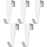 YBEATY 5 Pcs Over Cabinet Door Hooks Sturdy Single Metal Over Door Hanger Electroplate Metal Hook Cabinet Storage Hook for Hanging Towels Clothes Bags Cubicle Bathroom Use