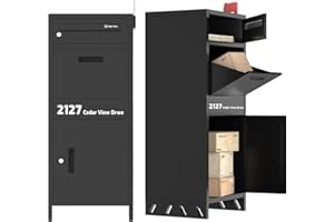 OZG Package Delivery Boxes for Outdoor, Parcel Drop Boxes for Outside with Anti-Theft Design,Parcel Mailbox is Weatherproof, Rustproof,Suitable for Home/Office/Shop Need to be Installed(14.5*17.5*43 in)