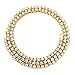 HH Bling Empire Iced Out Hip Hop Gold Faux Diamond Bubble Dripping Letter Tennis Chain Necklace 20 Inch (Dripping Letter E)