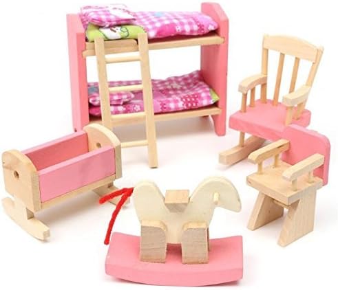 Kids House Play Wooden Children Doll Houses Toys(Baby Bedroom) Price give 2 dolls for free by Mama Store