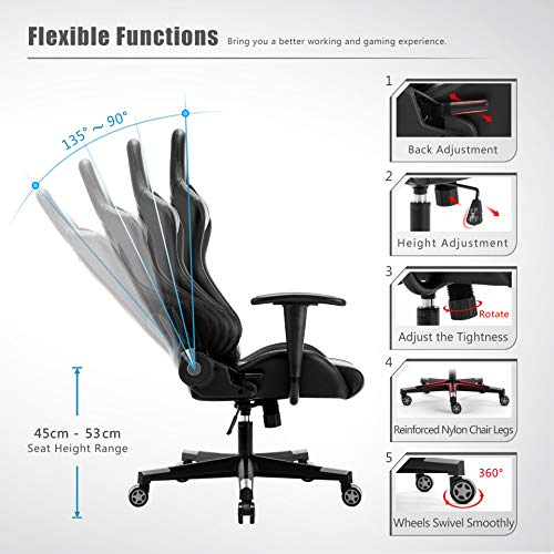 IntimaTe-WM-Heart-La-Sedia-Gaming-Sedia-da-Gioco-di-Pu-135-Gradi-dellinclinazioni-Sedia-Girevole-ergonomica