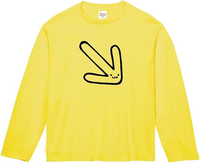 Amazon みぎした 右下 矢印 記号 文字 筆絵 イラスト おもしろ Tシャツ 長袖 Tシャツ カットソー 通販