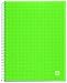 Miquelrius Medium Spiral Bound Grid Notebook, Candy Code Apple Green (6.5 x 8, 4-Subject, Graph Pages)