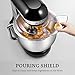 Stand Mixer, Aicok 5-Quart 500-Watt 6-Speed Dough Mixer with Stainless Steel Bowl, Tilt-Head Food Mixer, Kitchen Electric Mixer with Double Dough Hooks, Whisk, Beater, Pouring Shield, Black