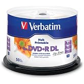 Verbatim LifeSeries DVD+R DL 8.5GB 8X Hub Printable Discs, 50 Pack