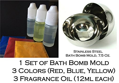 1 Set (2 Pcs) Stainless Steel Bath Bomb Mold Extra-large Size (7.5 Oz. Capacity)