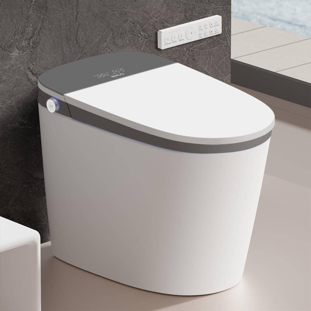 Photo 1 of EPLO Smart Toilet Bidet with Auto Open Close,1000 Gram MaP Flush Score,Foam Dispenser, ADA Comfort Height, Blackout Flush,Auto Flush,Heated Seat,One Piece Elongated Toilet with Tank Built in U8MAX