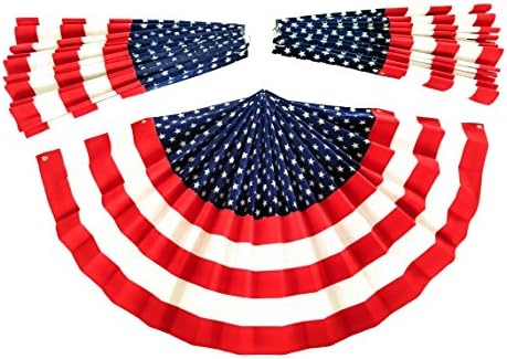 SVT3 x Bulk Flag Bunting, Premium 36" x 18" Indoor/Outdoor Patriotic American Flag Bunting - Decorate You House, Memorial Day BBQ, Parade Float, or 4th of July Party