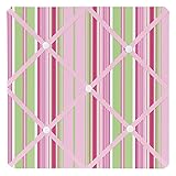 Pink and Green Jungle Friends Stripe Fabric Memory/Memo Photo Bulletin Board by Sweet Jojo Designs