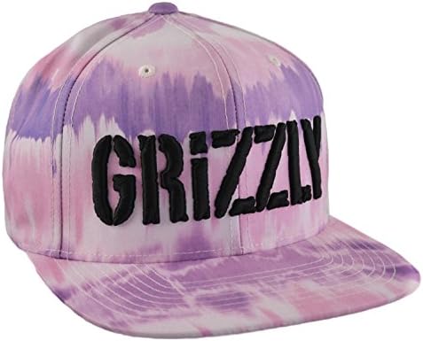 Grizzly Griptape Tie Dye Stamp Snapback Hat (Purple)