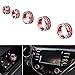 5PCS Red Aluminum Interior Audio Air Condition Button Cover Decoration Twist Switch Ring Trim Compatible with Toyota Camry 2018
