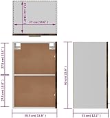 vidaXL Smoked Oak Hanging Cabinet Wall Mounted Kitchen Storage 39.5x31x60 cm view 3