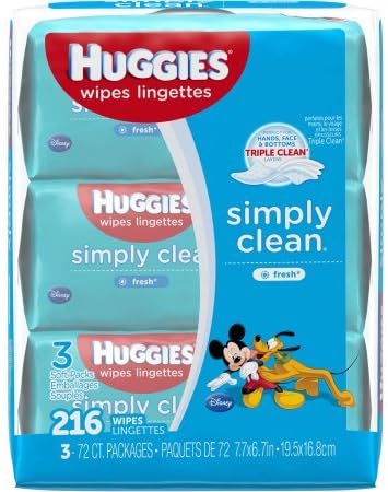 HUGGIES Simply Clean Fresh Baby Wipes, 72 sheets, (Pack of 3)