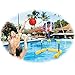 Dimple Multi-Sport Floating Reinforced Basketball and Soccer Goal Pool Set, with 2 Nets, 3 Small Inflatable Balls and Pump, Tons of Fun