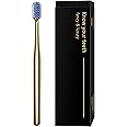 Z-VAPRESS Luxury Gold Color Toothbrush with Super Soft Charcoal Bristles - Good Gift for Home, Guests and Travel