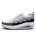 JARLIF Women's Comfortable Platform Walking Sneakers Lightweight Casual Tennis Air Fitness Shoes Black US8