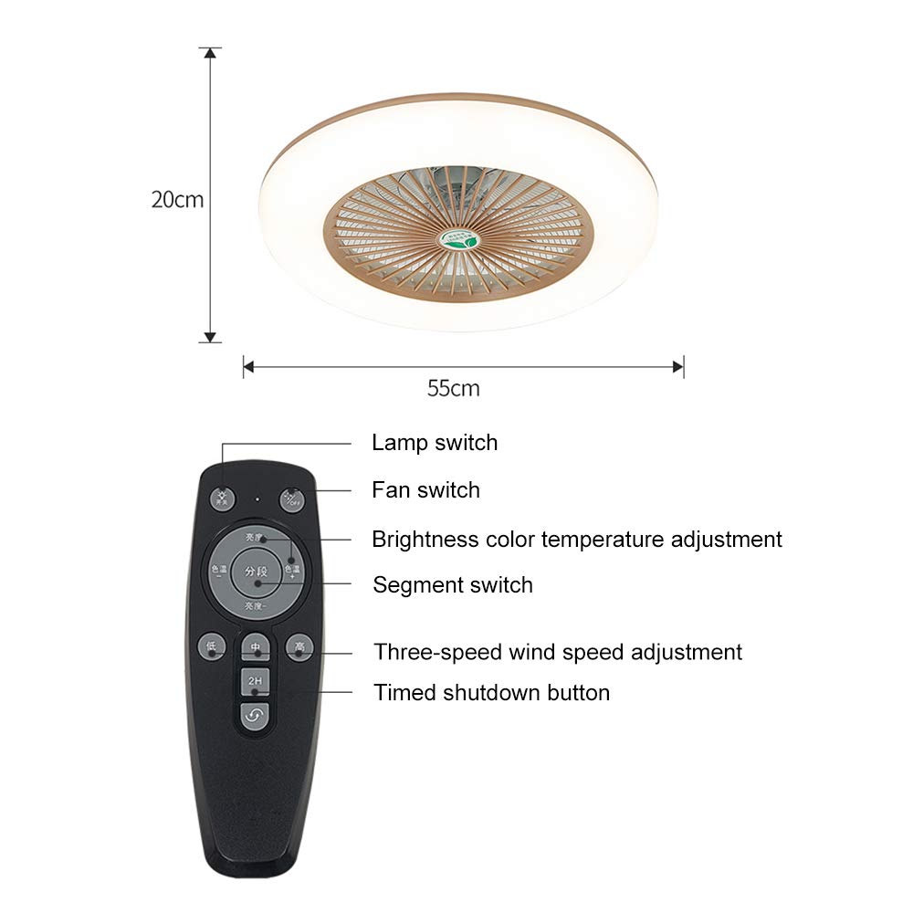 Lixada Deckenventilator mit Beleuchtung LED-Licht Einstellbare