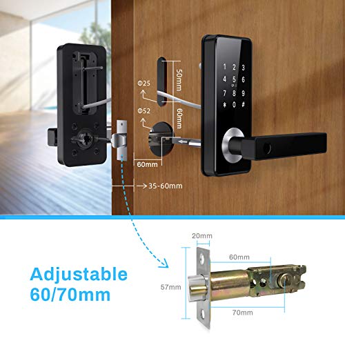 Tiffane Smart Lever Door Lock with Keypad Fingerprint Door Lock Keyless Entry Door Lock Bedroom Door Lock Security for… - Image 3