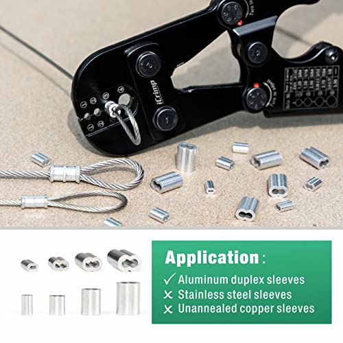 iCrimp Wire Rope Crimping Tool for Aluminum Oval Sleeves,Double Sleeves