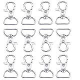 Swivel Clasps Lanyard Snap Hook Lobster Claw Clasp,with 1 inch inner width D ring,Pack of 60