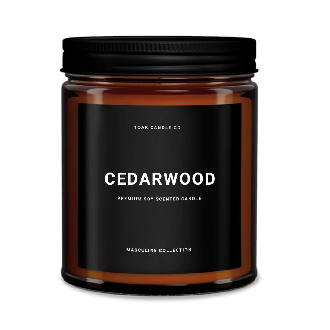 Photo 1 of 1OAK Scented Candles for Men - Cedarwood Candle - Woodsy Candles - Masculine Decor - Long Burning Candles Premium - Soy Wax (7oz.)