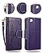 FLYEE iPhone 8 Case, iPhone 7 Wallet Case, 9 Card Slot PU Leather Magnetic Protective Cover with Mirror and Detachable Wrist Strap for iPhone7 iPhone8 4.7 Inch Purple