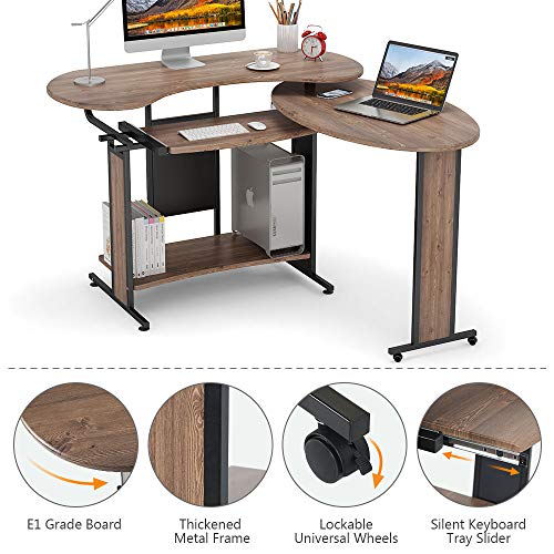 LShaped Computer Desk, LITTLE TREE Rotating Corner Desk & Modern