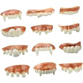 Marrywindix 12 Pieces Gnarly Teeth Gag Teeth Ugly Fake Teeth Vampire Denture Teeth for Halloween Costume Party Favors Photos Props (12 Styles)