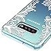 Huness Galaxy S10E Case TPU Grip Bumper and Clear Flower Transparent Hard PC Backplate Hybrid Slim Phone Case Cover for Samsung Galaxy S10E Phone (Flower)