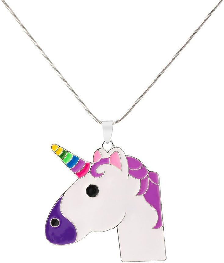 IDOXE Rainbow Unicorn Necklace for Little Girls Kids Pendant Jewelry Birthday Gifts Party Favors
