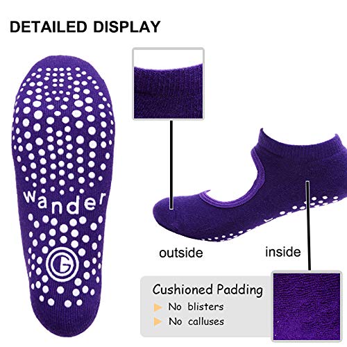 Yoga Socks Non Slip Skid Socks with Grips Pilates Ballet Barre Socks for Women - Thumbnail 3
