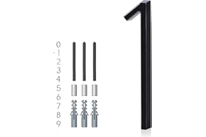 YIPLED 5 Inch House Numbers for Outside, Metal Address Number 1 - Modern Design, Weather-Resistant Black Powder Coated Finish, No Fading (Black)